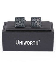 Silver/Black Square Cufflink