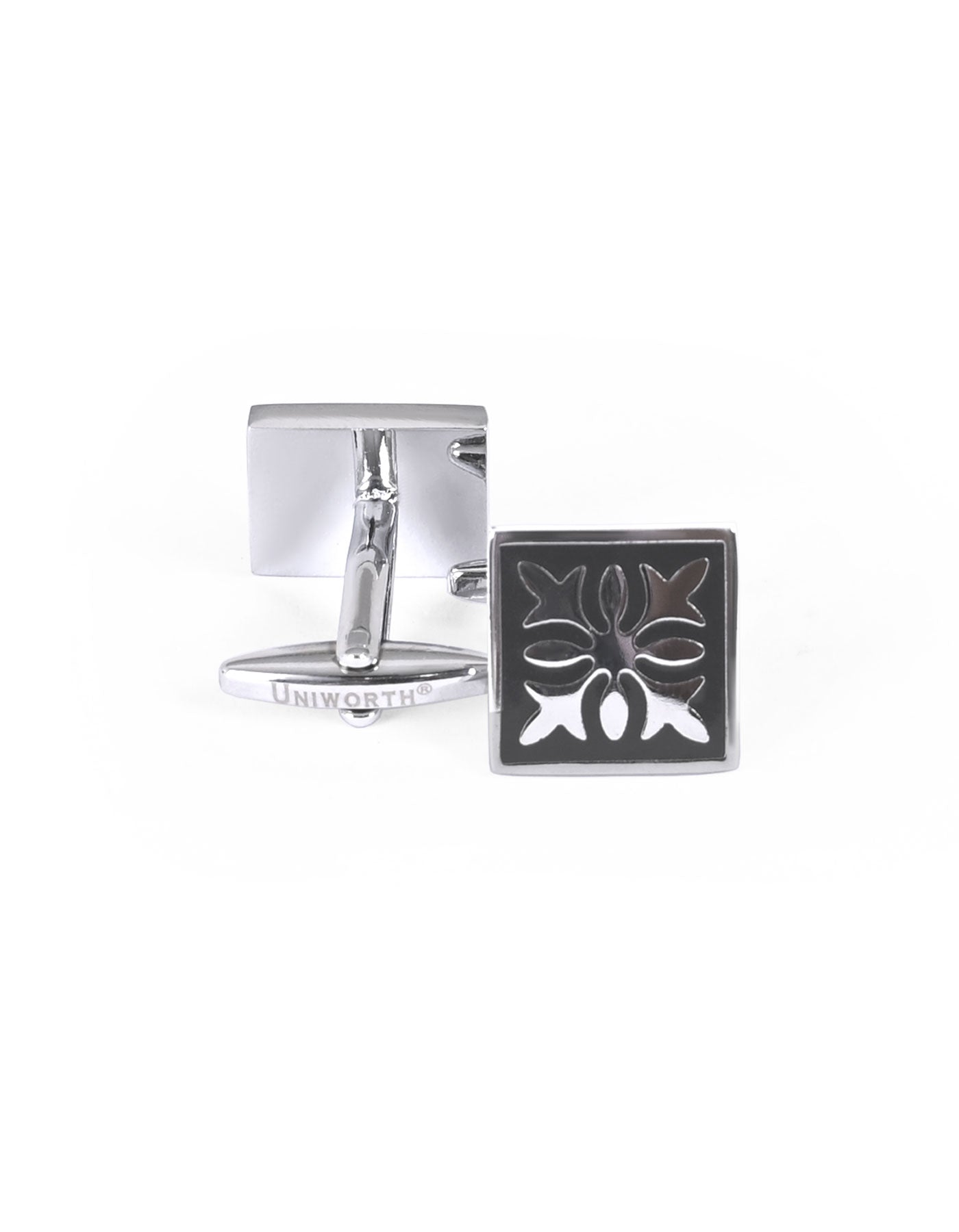 Silver/Black Square Cufflink