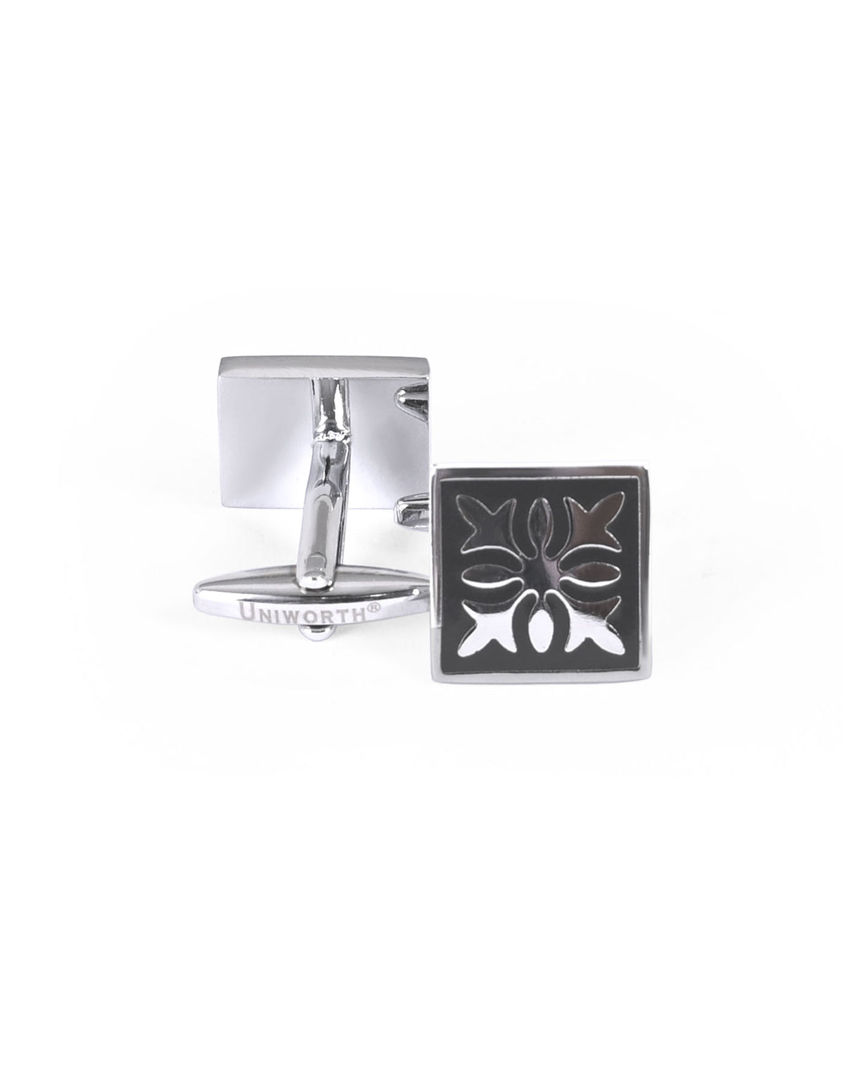 Silver/Black Square Cufflink