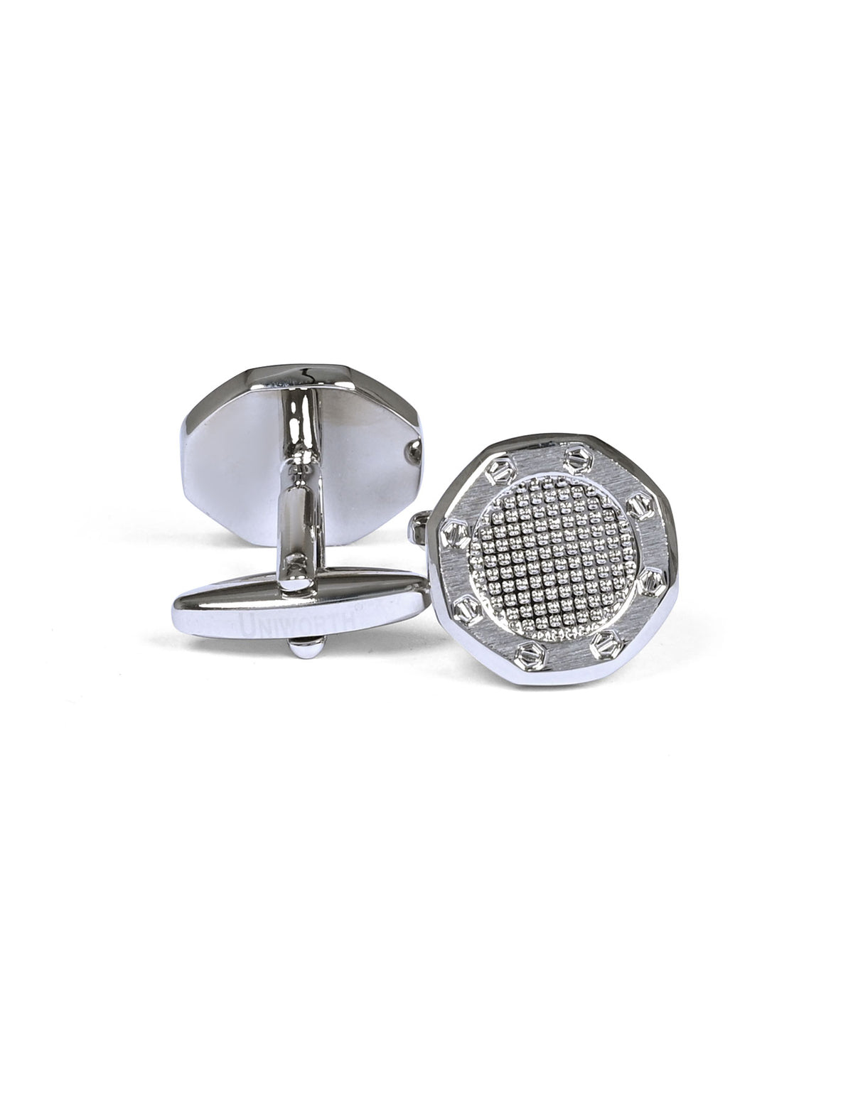 Silver Geometric Cufflink
