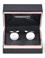 White Circle Cufflink