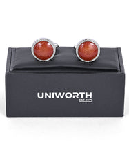 Brown Circle Cufflink