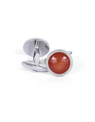 Brown Circle Cufflink