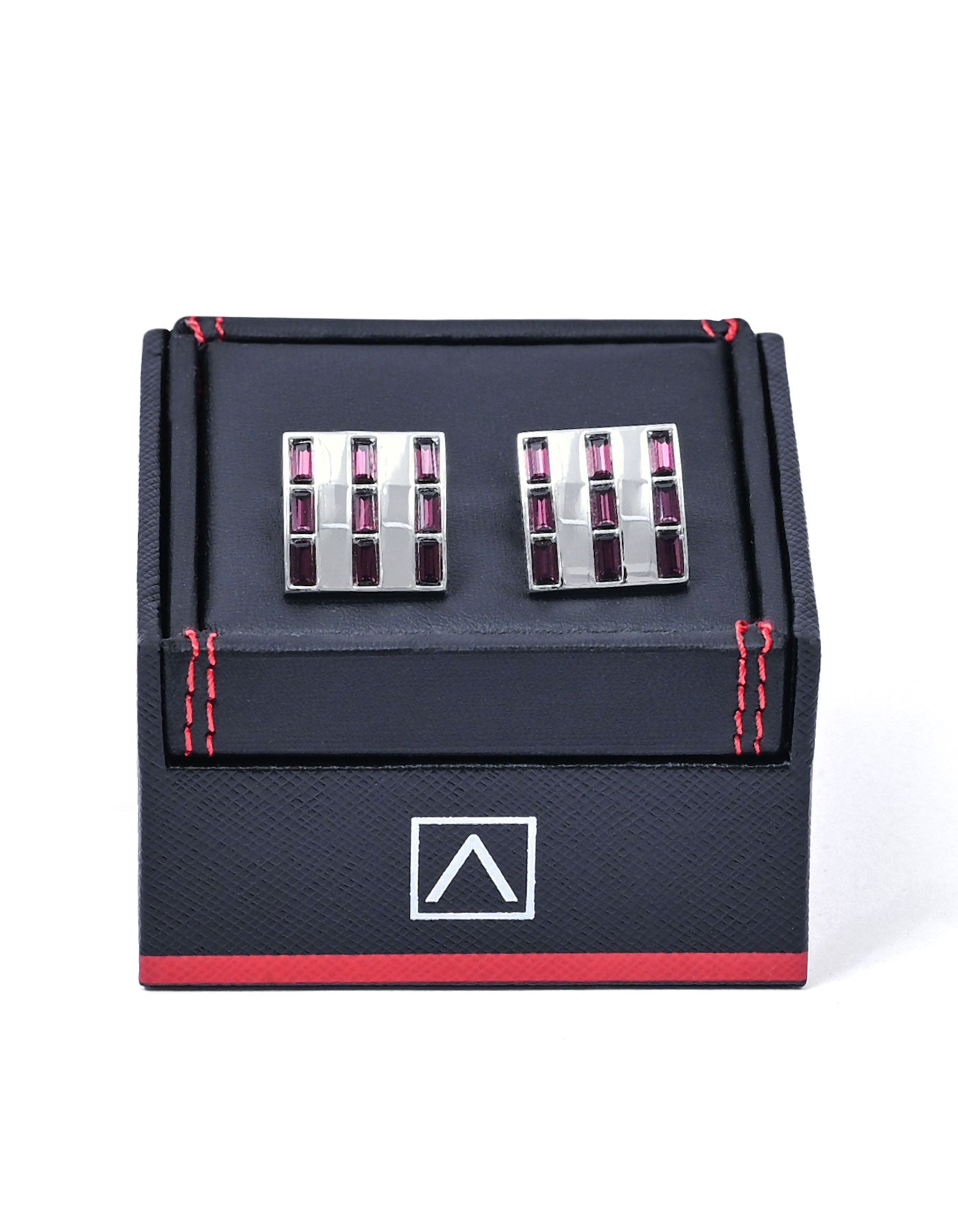 Maroon Crystal Cufflink
