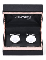 White Circle Cufflink