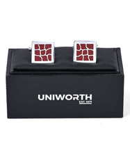 Maroon Rectangle Cufflink