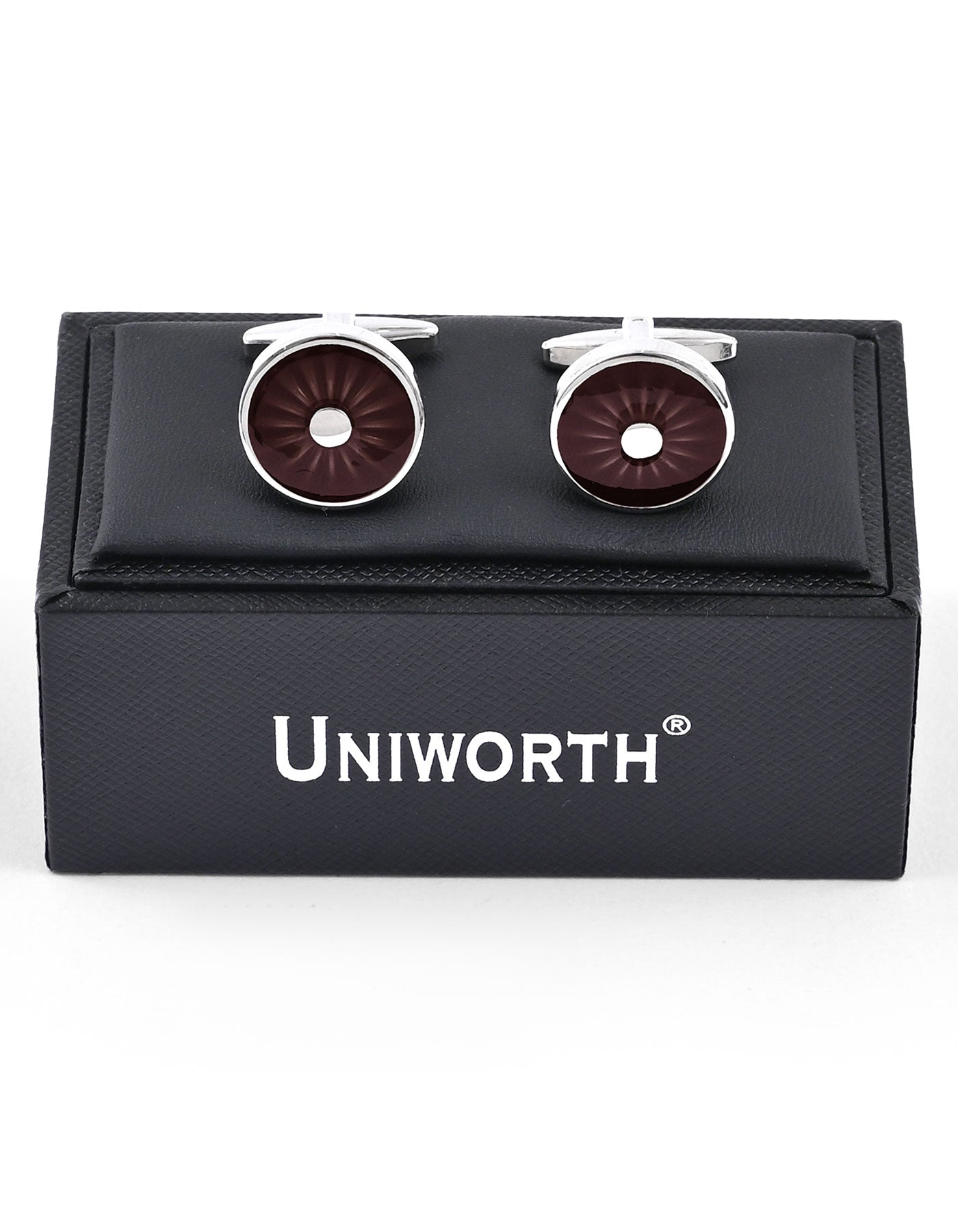 L Grey Circle Cufflink
