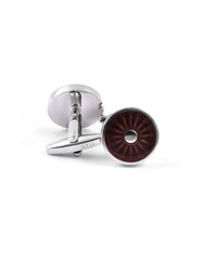 L Grey Circle Cufflink