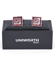 Burgundy Square Cufflink