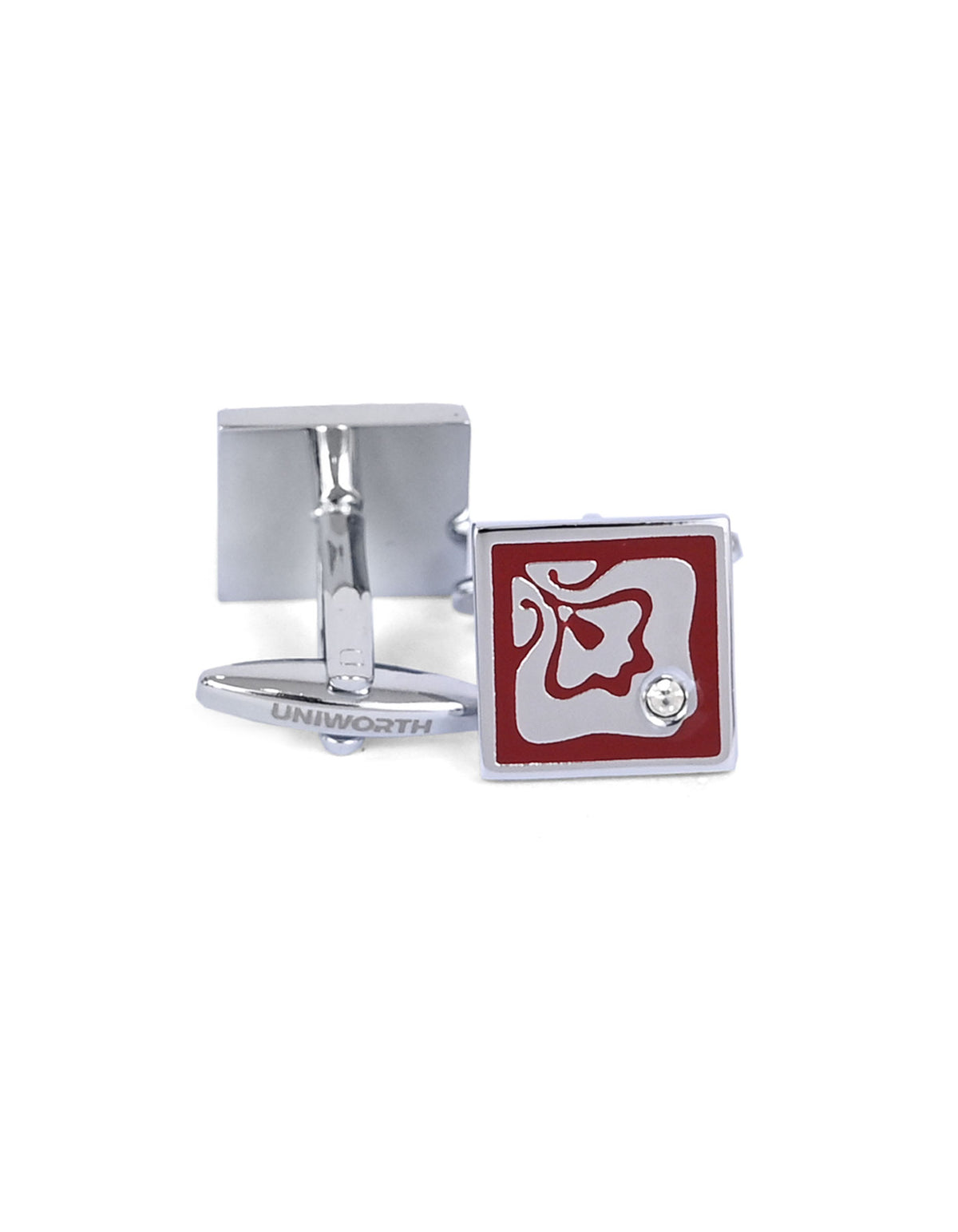Burgundy Square Cufflink