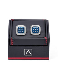 Blue Geometric Cufflink