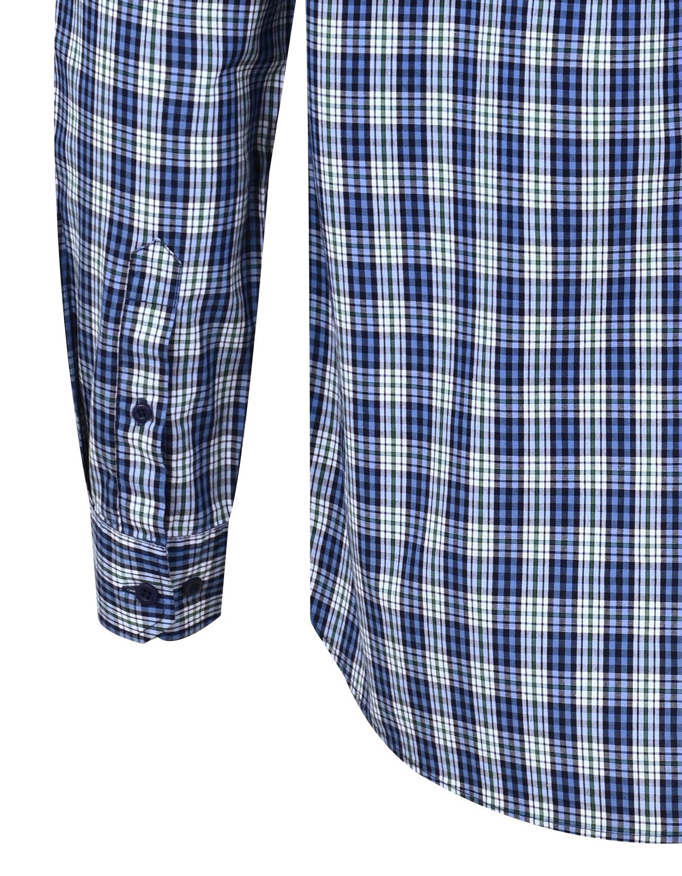 Blue Embriodery Check Casual Shirt CS2357-1R-XXL