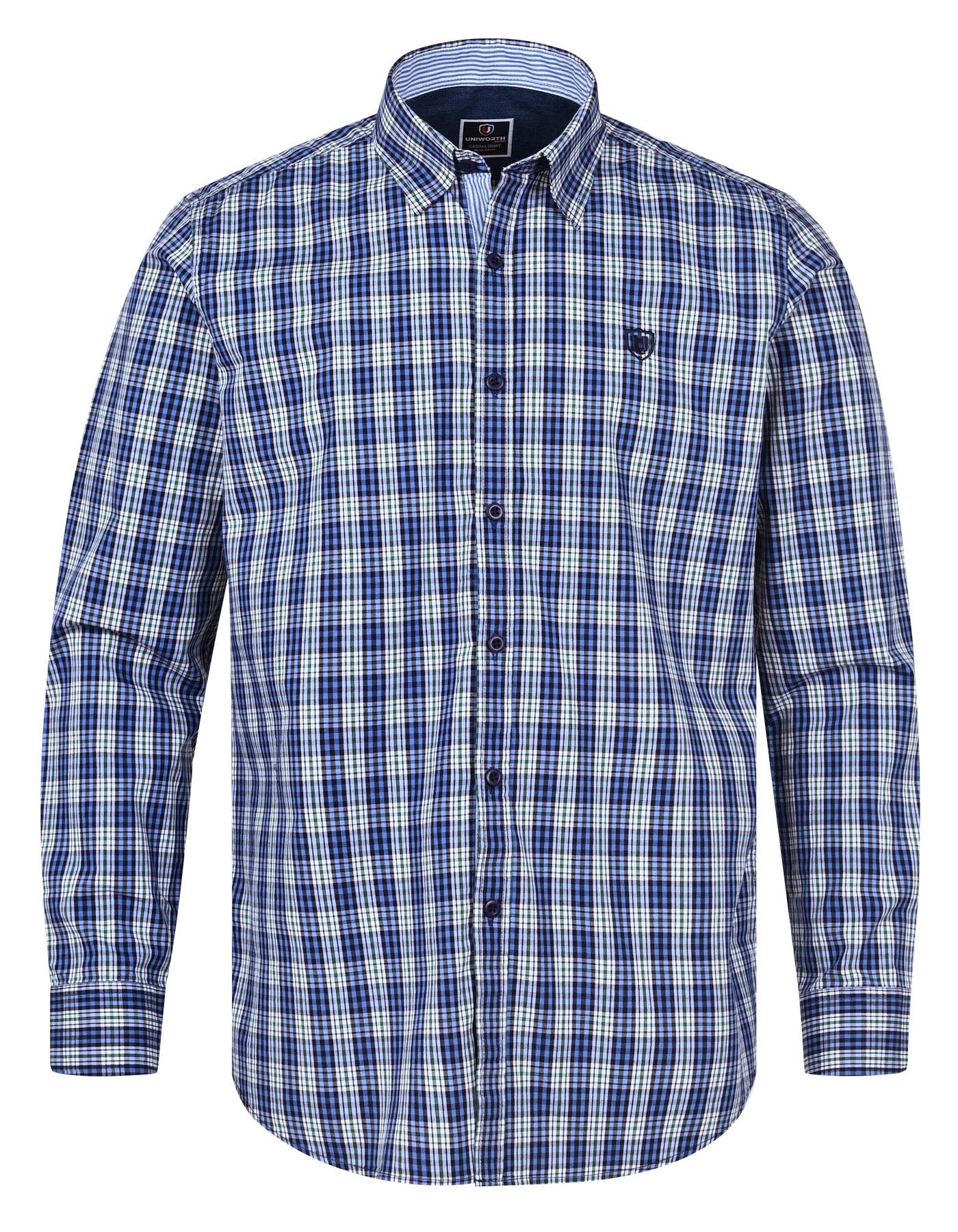 Blue Embriodery Check Casual Shirt CS2357-1R-M