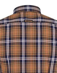 Navy/Mustard Check Smart Fit Casual Shirt