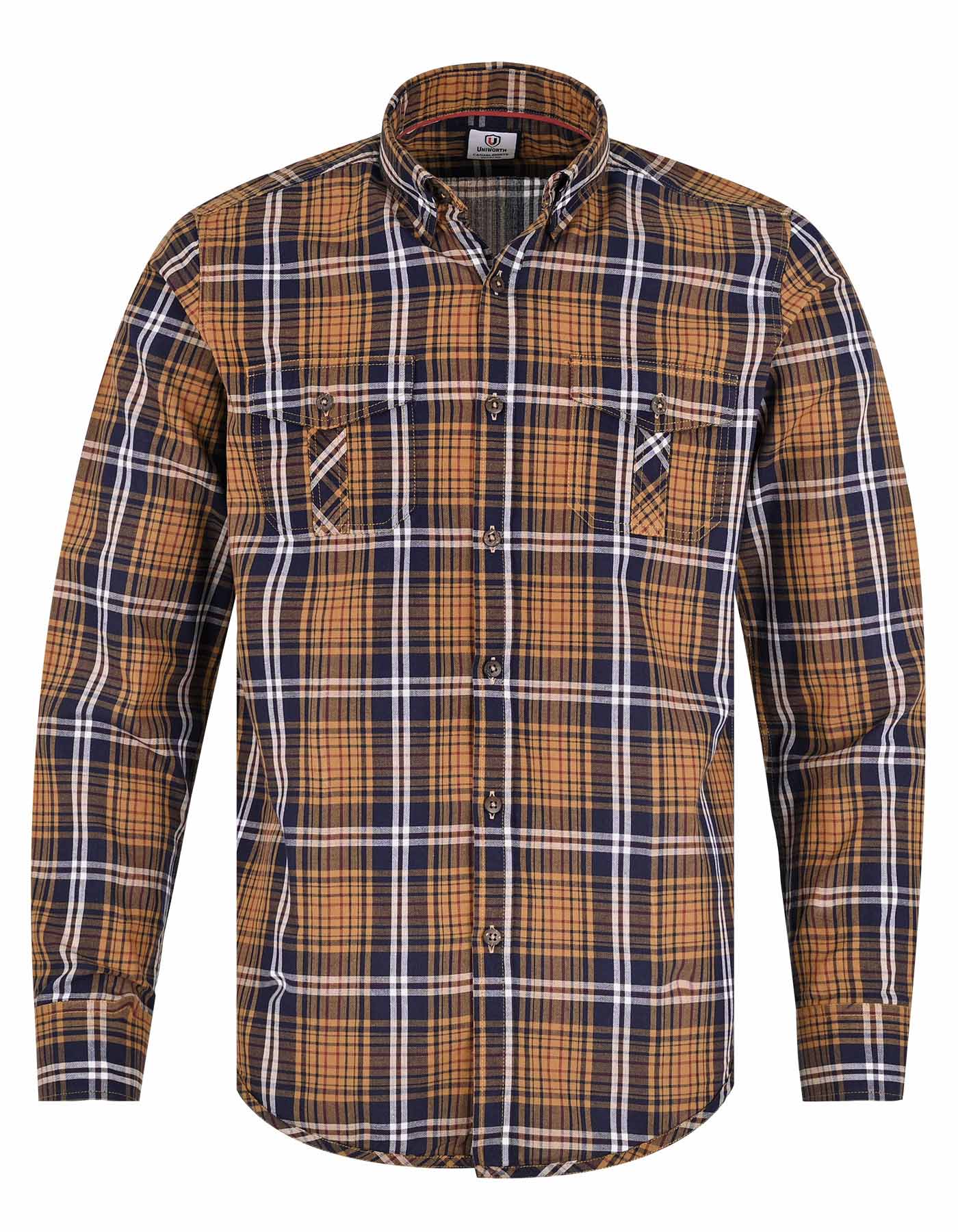 Navy/Mustard N/I Check Casual Shirt CS2365S-M