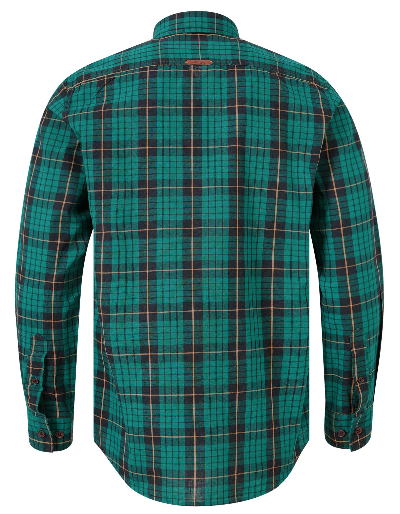 Green Check Regular Fit Casual Shirt