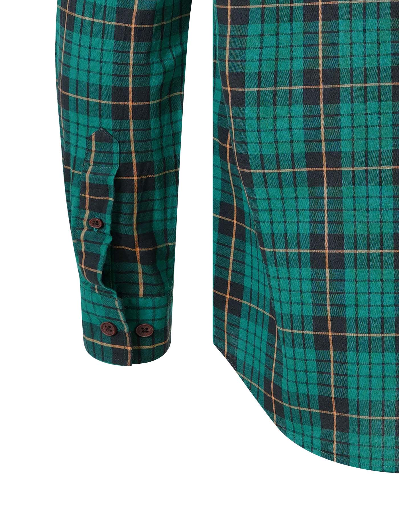 Green Embriodery Check Casual Shirt CS2366-1R-XXL