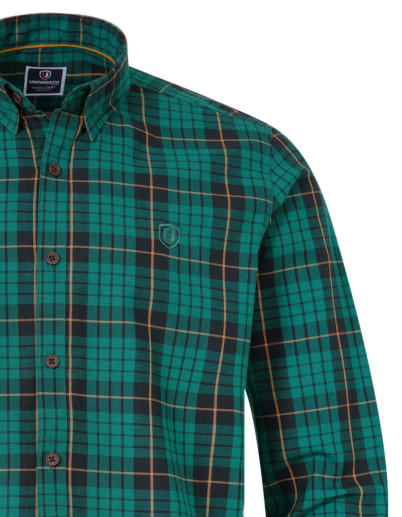 Green Embriodery Check Casual Shirt CS2366-1R-XL