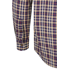 Navy Embriodery Check Casual Shirt CS2367-1R-XXL