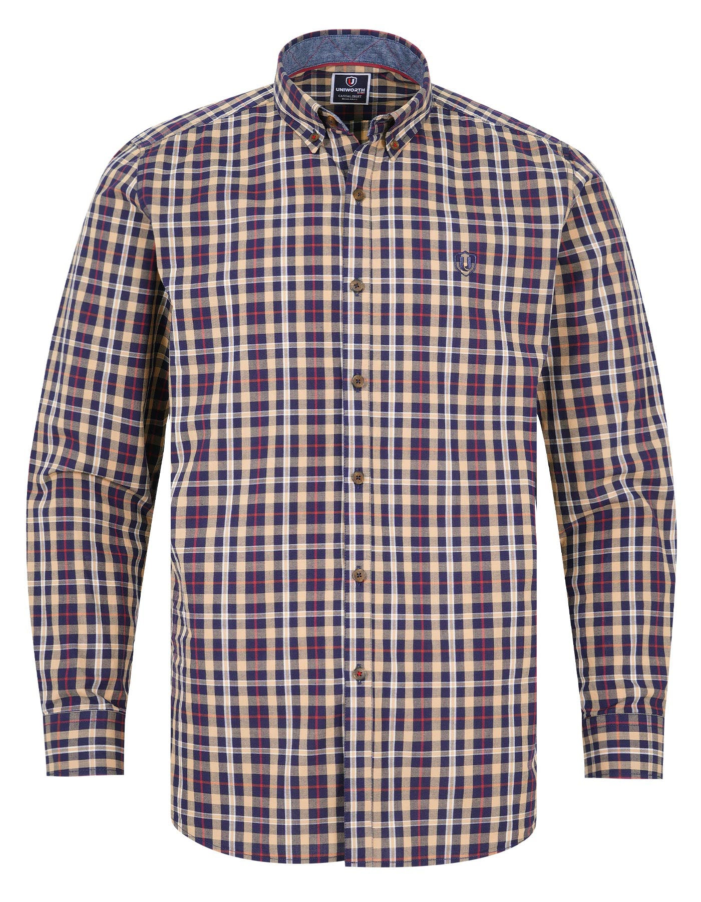 Navy Embriodery Check Casual Shirt CS2367-1R-M