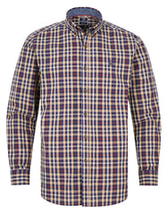 Navy Embriodery Check Casual Shirt CS2367-1R-M