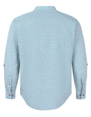 L Green Slub Regular Fit Casual Shirt