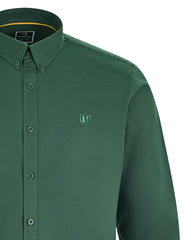 Green Embriodery Plain Casual Shirt CS2408R-XL