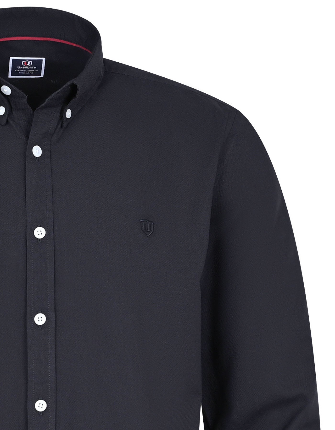 Black Embriodery Plain Casual Shirt CS2413R-XL