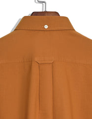 Rust Plain Regular Fit Casual Shirt
