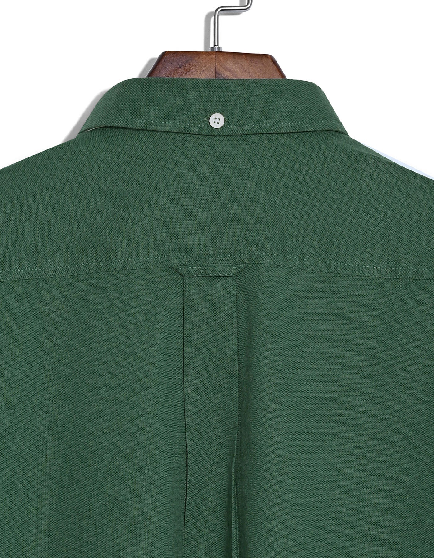 Green Plain Regular Fit Casual Shirt