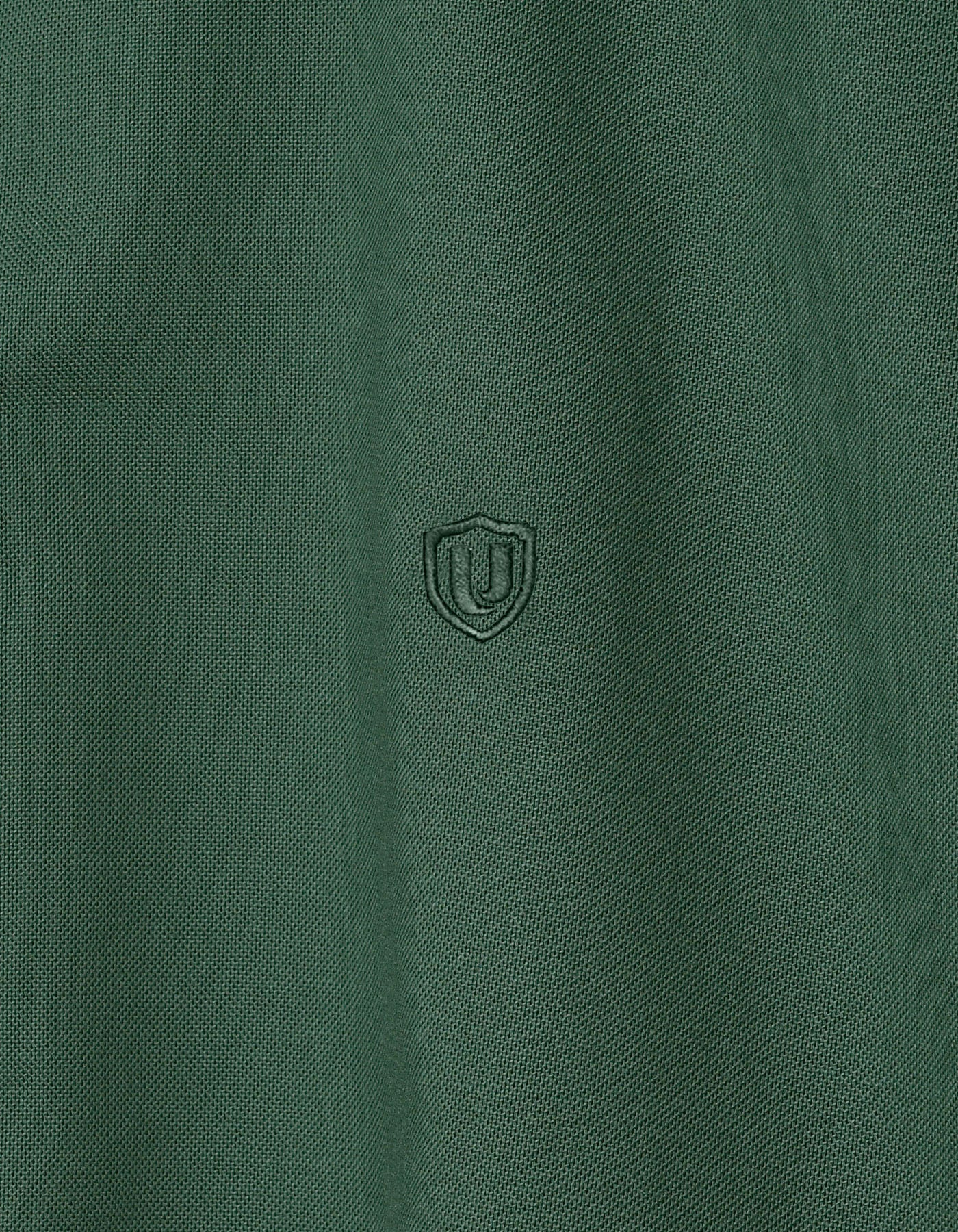 Green Plain Regular Fit Casual Shirt