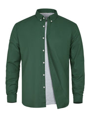 Green Embriodery Plain Casual Shirt CS2417R-XL