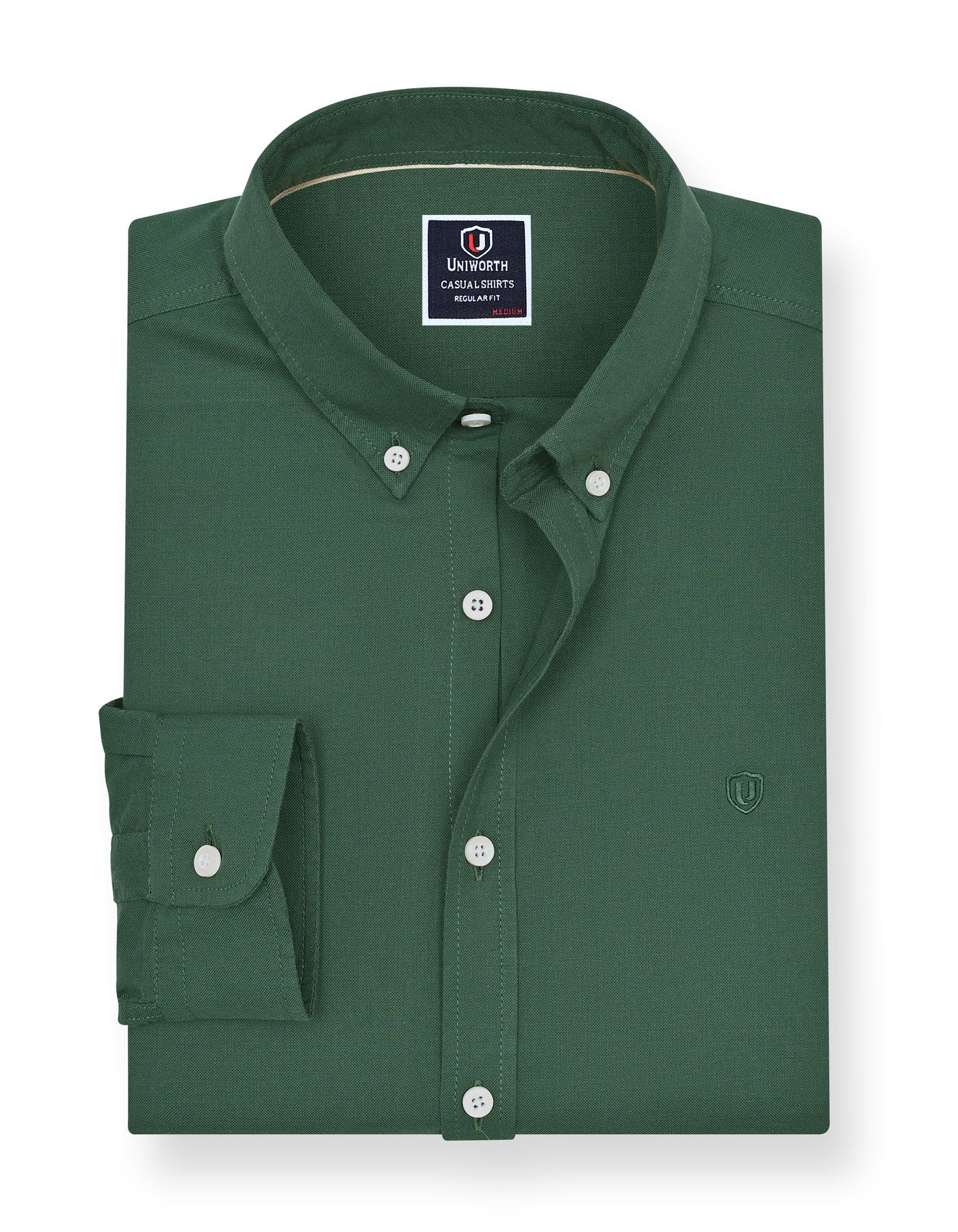 Green Embriodery Plain Casual Shirt CS2417R-S