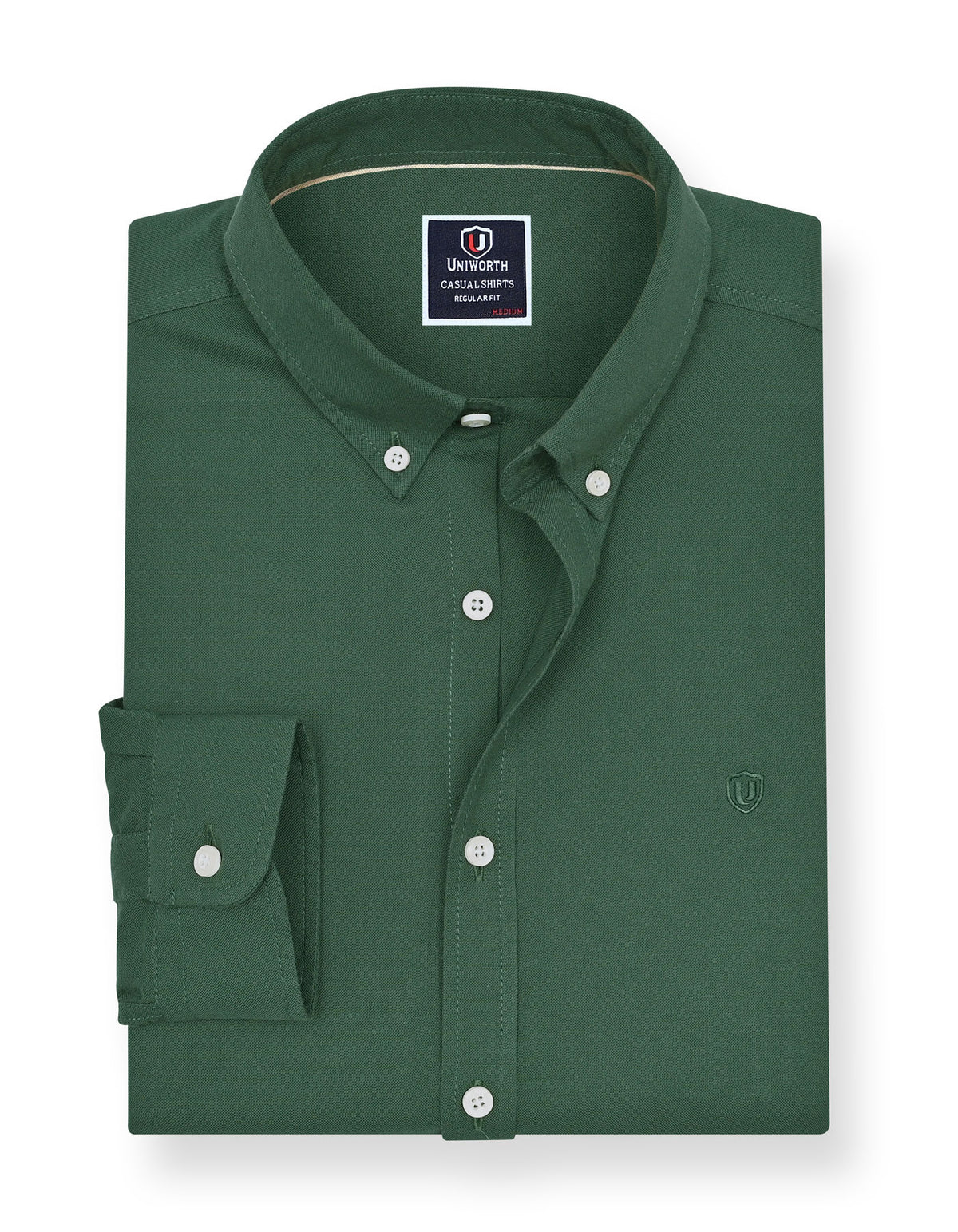 Green Embriodery Plain Casual Shirt CS2417R-S