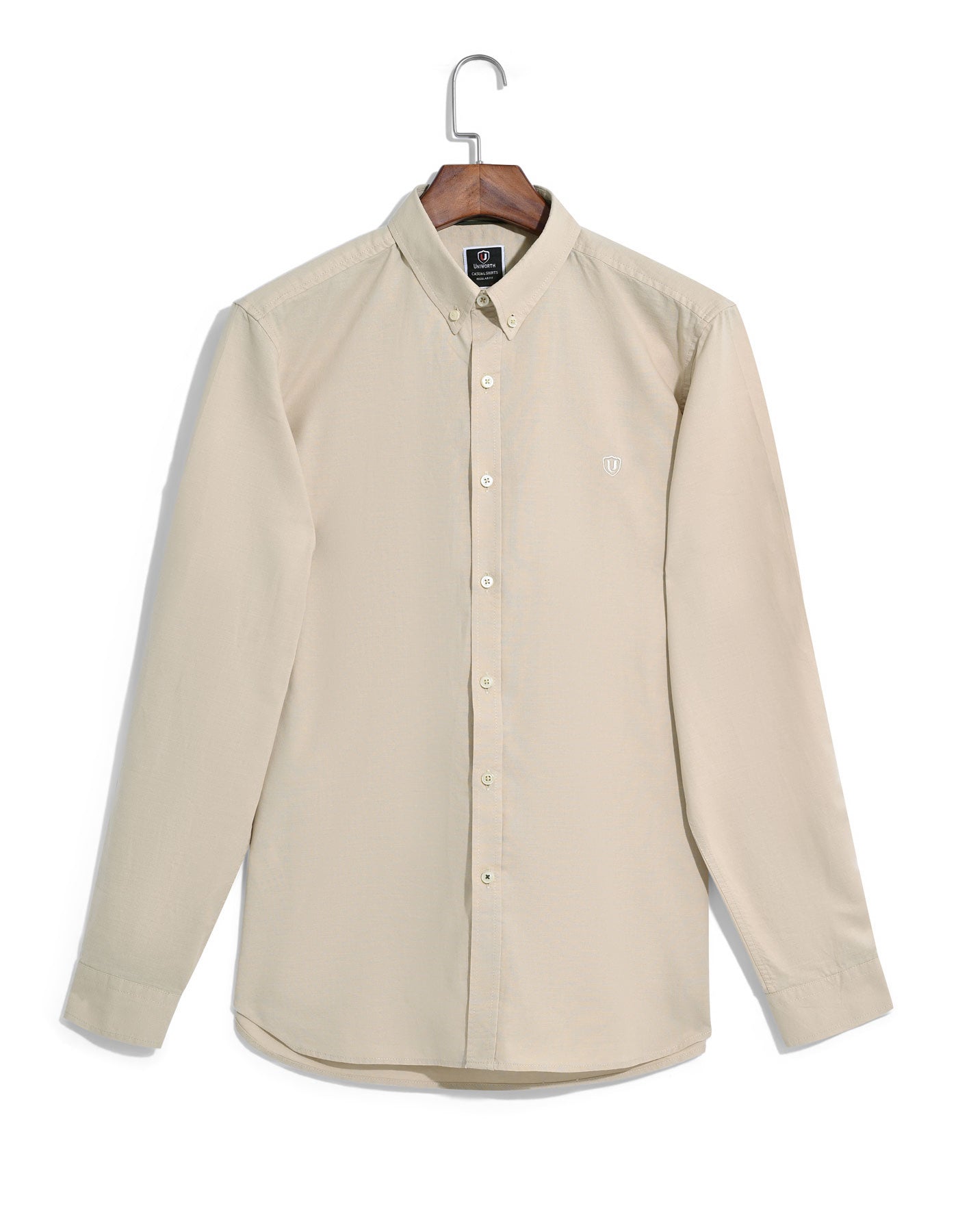 Beige Embriodery Plain Casual Shirt CS2418R-M