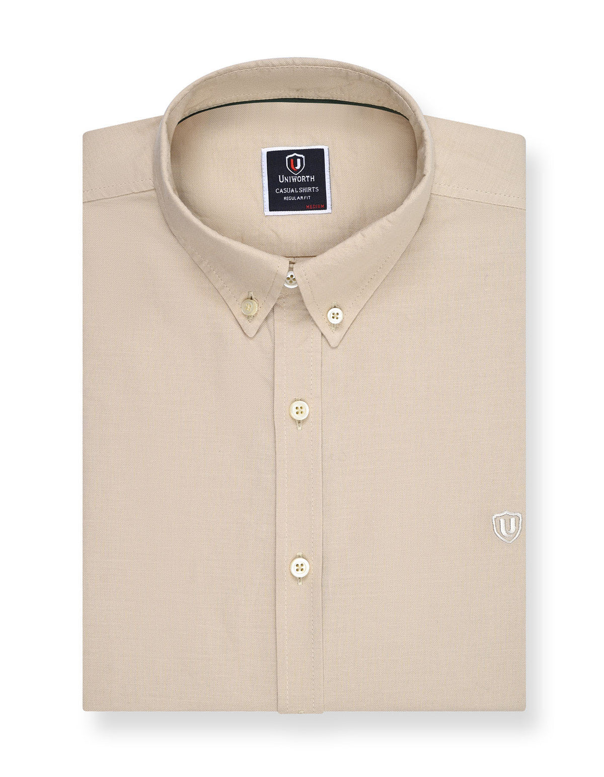 Beige Embriodery Plain Casual Shirt CS2418R-S