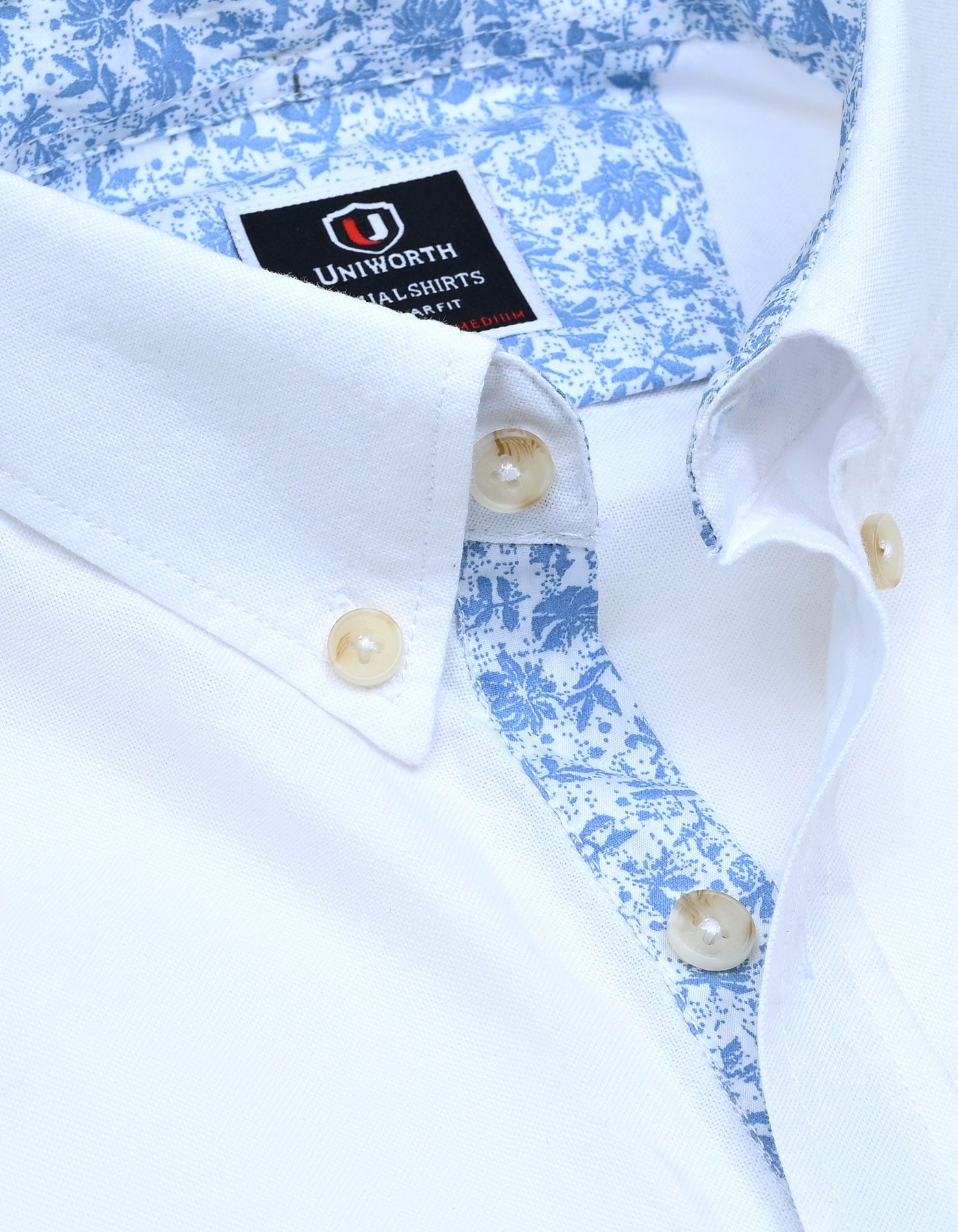 White Basic Plain Casual Shirt CS2442-1R-XL