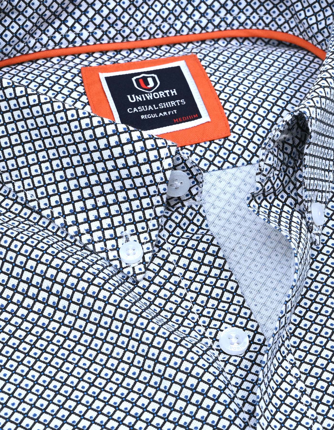 Blue Basic Geometric Casual Shirt CS2443R-XL