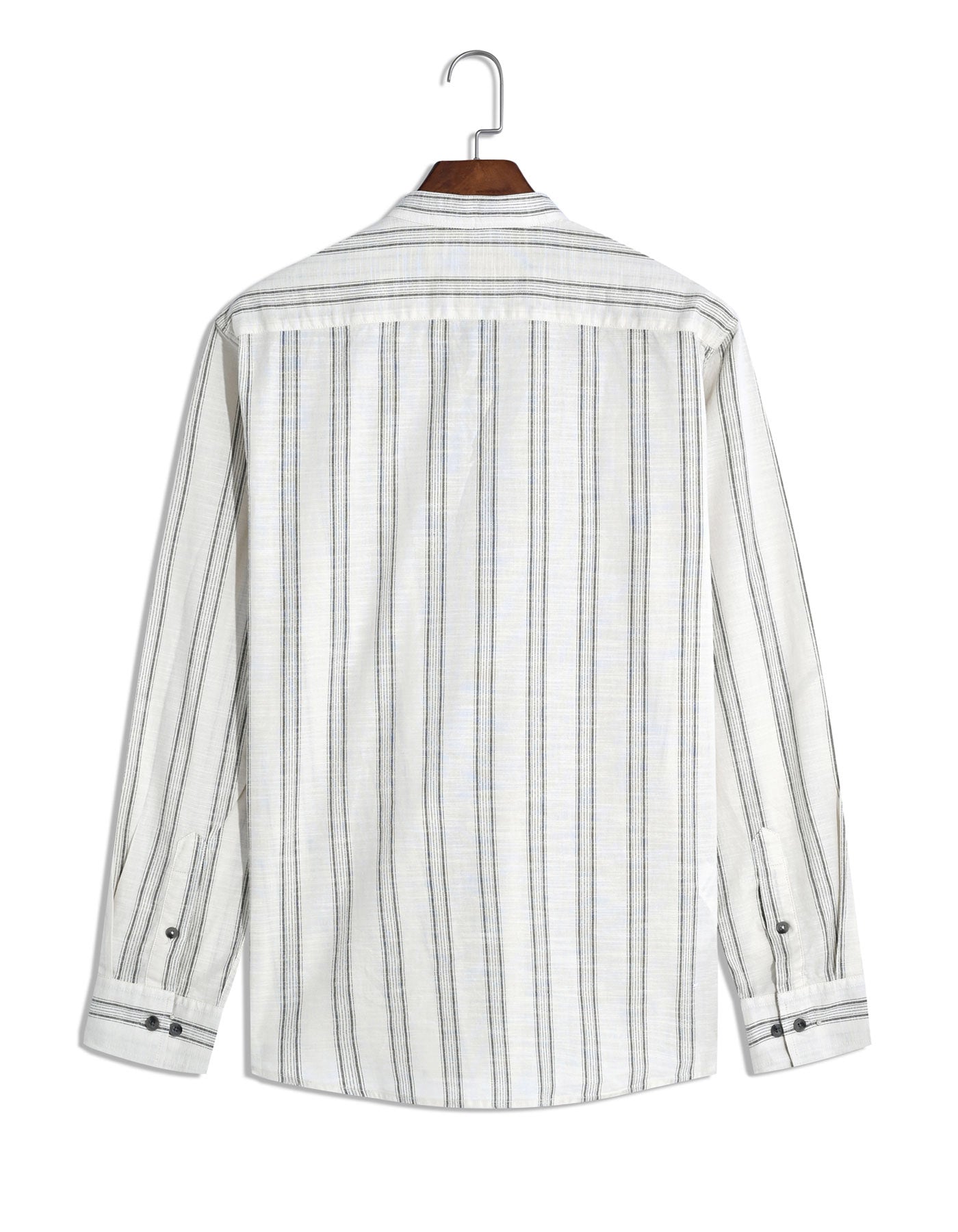Off White Basic Stripe Casual Shirt CS2445R-1-XXL