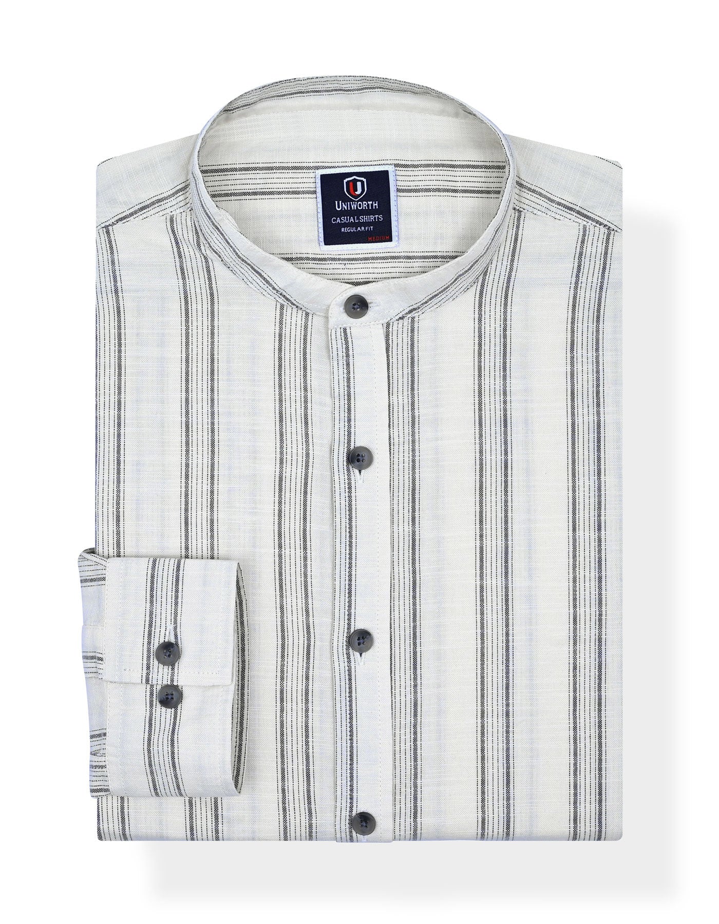 Off White Basic Stripe Casual Shirt CS2445R-1-S