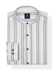 Off White Basic Stripe Casual Shirt CS2445R-1-S