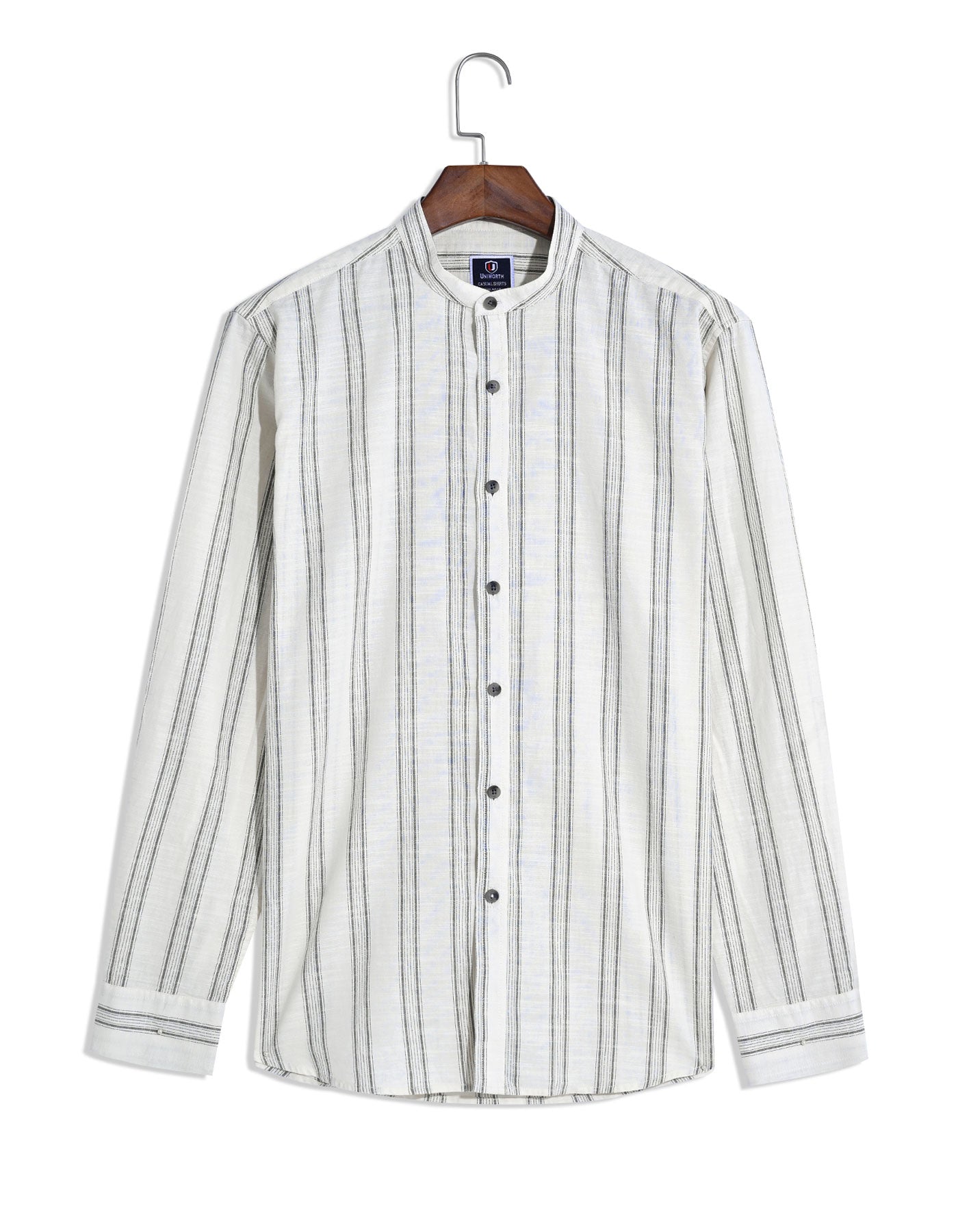 Off White Basic Stripe Casual Shirt CS2445R-1-M