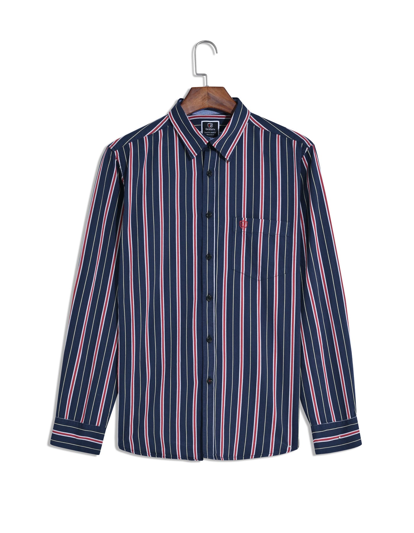 Blue Embriodery Stripe Casual Shirt CS2446R-XL