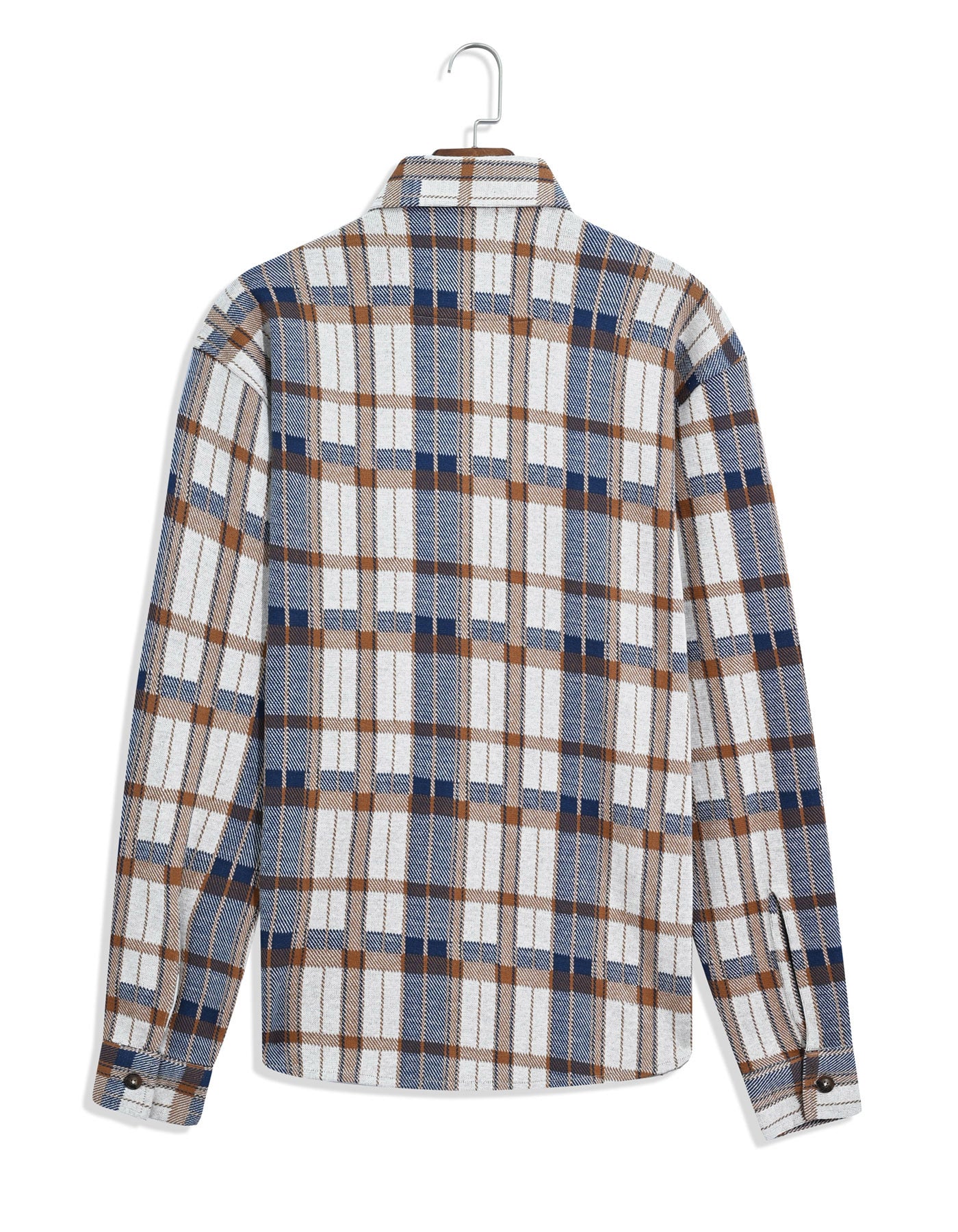 Off White Check Oversized Fit Casual Knit Shirt