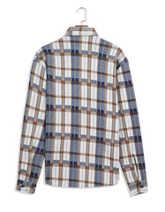 Off White Check Oversized Fit Casual Knit Shirt