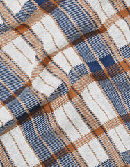 Off White Check Oversized Fit Casual Knit Shirt
