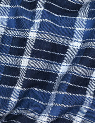 Navy Plaid Oversized Fit Casual Knit Shirt