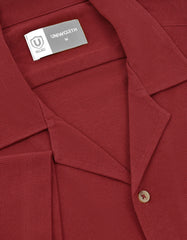 Maroon Embroidered Resort Collar Shirt