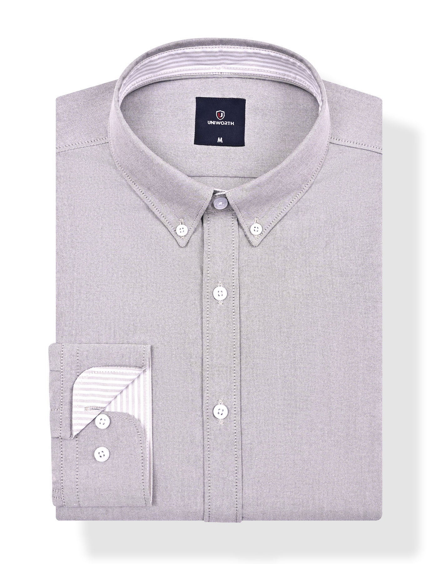 Casual Shirt Woven L Grey S CSW2504-1 Uniworth CSW2504-1-S
