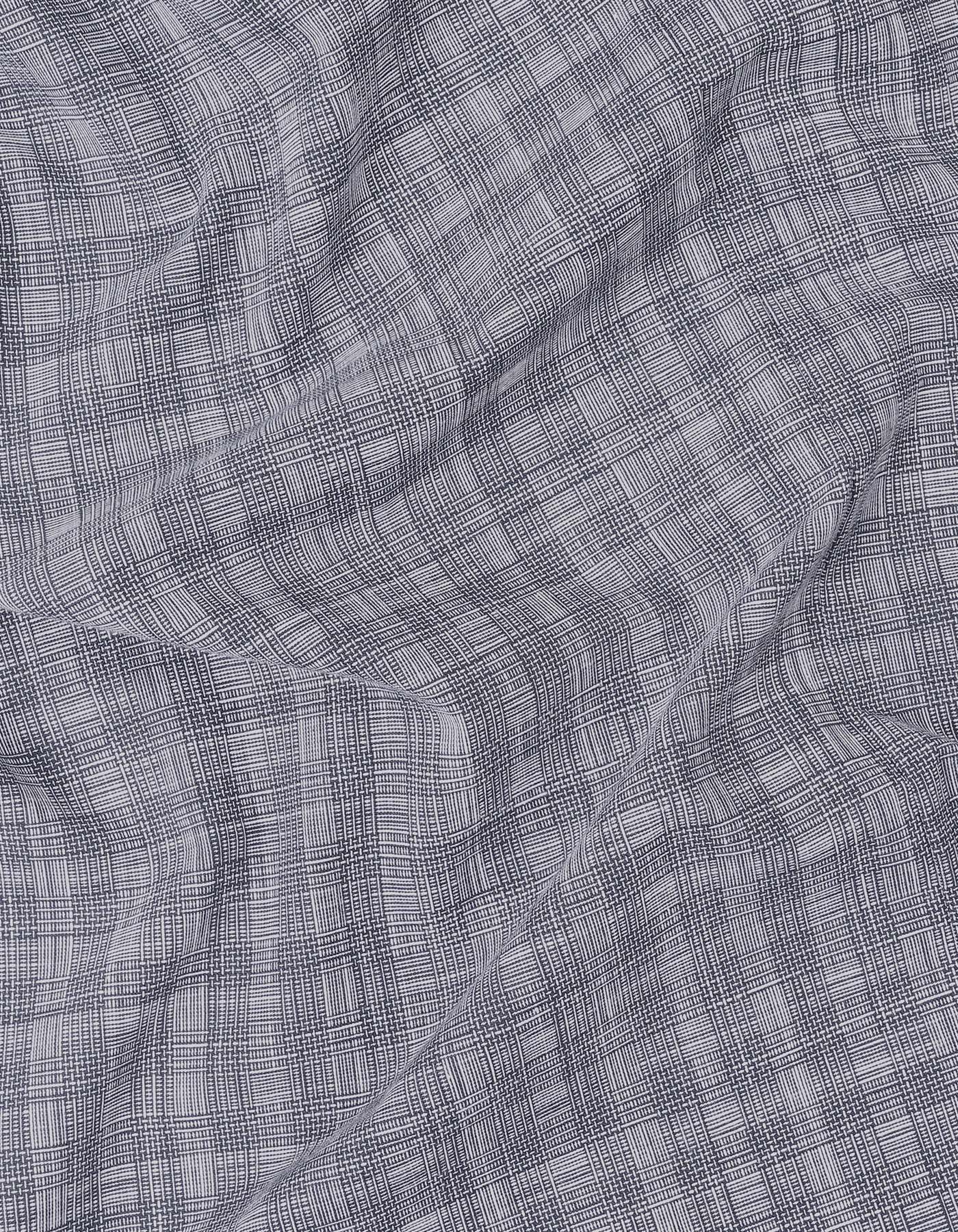 Navy Check Regular Fit Casual Shirt